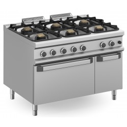 CUCINA PROFESSIONALE 6 FUOCHI A GAS SU FORNO A GAS