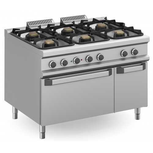 CUCINA A GAS 6 FUOCHI CON FORNO ELETTRICO