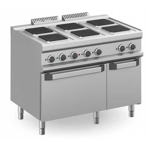 CUCINA ELETTRICA 6 PIASTRE QUADRE SU FORNO ELETTRICO