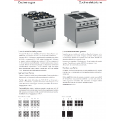CUCINA ELETTRICA PROFESSIONALE 6 PIASTRE QUADRE SU FORNO ELETTRICO MAXI