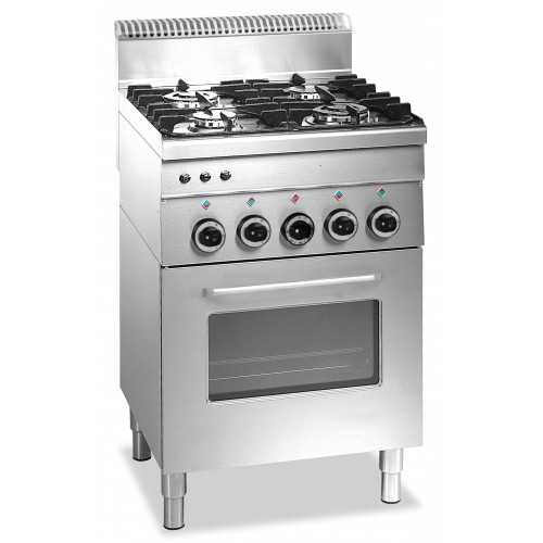 CUCINA A GAS 4 FUOCHI CON FORNO ELETTRICO E GRILL ELETTRICO