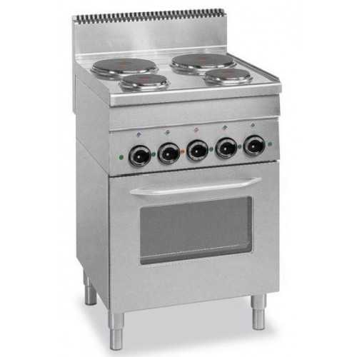 CUCINA ELETTRICA 4 PIASTRE TONDE CON FORNO ELETTRICO VENTILATO