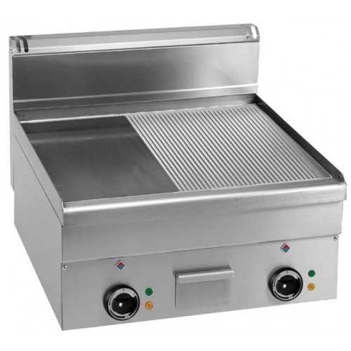 FRY TOP ELETTRICO DA BANCO PIASTRA 1/2 LISCIA E 1/2 RIGATA