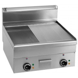 FRY TOP ELETTRICO DA BANCO PIASTRA 1/2 LISCIA E 1/2 RIGATA