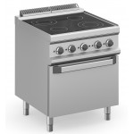 CUCINA ELETTRICA CON PIANO IN VETROCERAMICA SU FORNO ELETTRICO