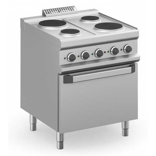 CUCINA ELETTRICA 4 PIASTRE TONDE SU FORNO ELETTRICO