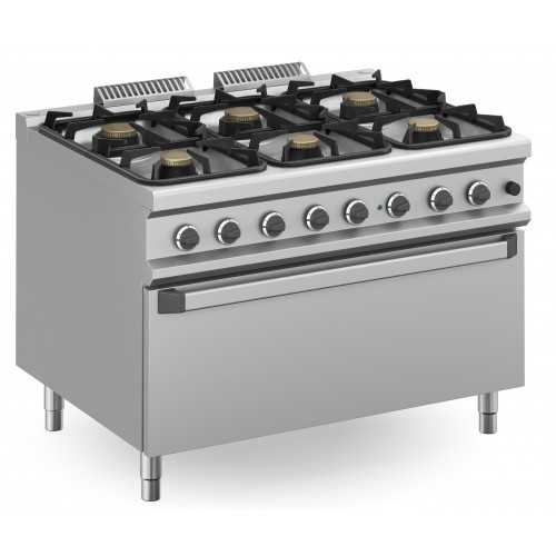 CUCINA A GAS 6 FUOCHI CON FORNO A GAS CON GRILL ELETTRICO