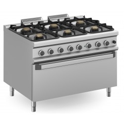 CUCINA A GAS 6 FUOCHI CON FORNO A GAS CON GRILL ELETTRICO