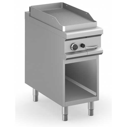 FRY TOP A GAS PROFESSIONALE PIASTRA RIGATA