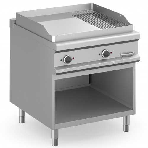 FRY TOP ELETTRICO PROFESSIONALE PIASTRA CROMATA 2/3 LISCIA ED 1/3 RIGATA