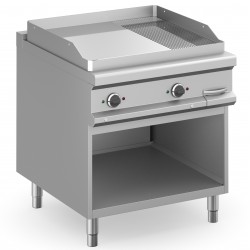 FRY TOP ELETTRICO PROFESSIONALE PIASTRA CROMATA 2/3 LISCIA ED 1/3 RIGATA
