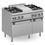 CUCINA PROFESSIONALE 4 FUOCHI CON PIASTRA