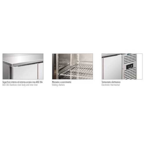 TAVOLO REFRIGERATO 2 PORTE IN ACCIAIO...