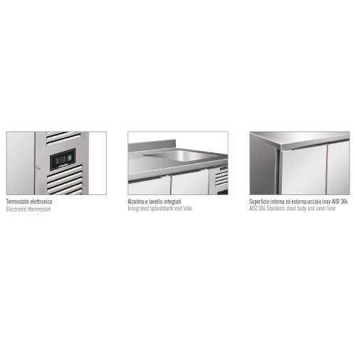 TAVOLO REFRIGERATO CON LAVELLO A...
