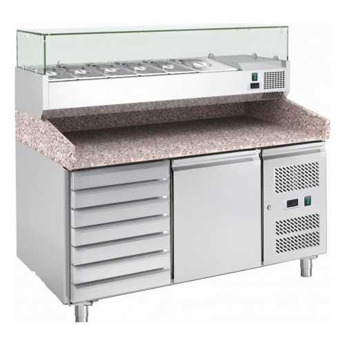 BANCO PIZZA CON VETRINA INGREDIENTI