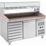 BANCO PIZZA CON VETRINA INGREDIENTI