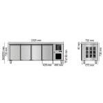 TAVOLO REFRIGERATO 4 PORTE CON LAVELLO