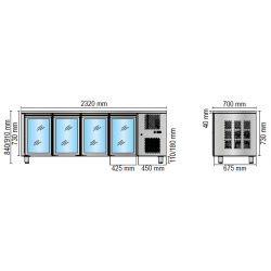 BANCO REFRIGERATO 4 PORTE IN VETRO