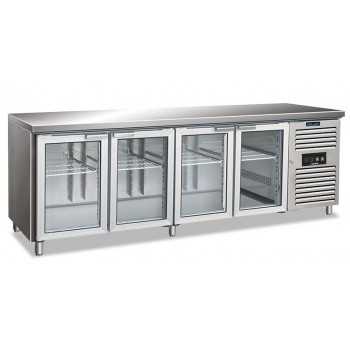 TAVOLO REFRIGERATO 4 PORTE IN VETRO