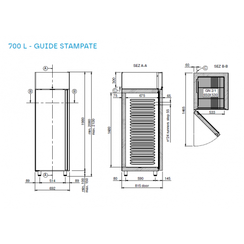 ARMADIO FRIGO PROFESSIONALE 700 PORTA... ARMADIO FRIGO PROFESSIONALE 700 PORTA...