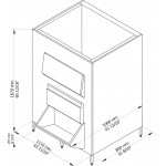 CONTENITORE PER GHIACCIO CAPACITA' 550 KG DIMENSIONI L111XP106XH191,5