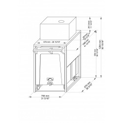 CONTENITORE PER GHIACCIO CAPACITA' 108 KG RISERVA 17 KG DIMENSIONI L79,5XP106XH128,4