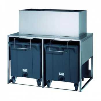 CONTENITORE PER GHIACCIO CAPACITA' 108 KG X 2 RISERVA 50 KG DIMENSIONI L156XP106XH148,4