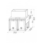 CONTENITORE PER GHIACCIO CAPACITA' 108 KG X 2 RISERVA 50 KG DIMENSIONI L156XP106XH148,4
