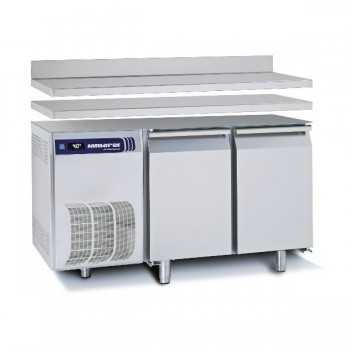 TAVOLO REFRIGERATO 2 PORTE (0/+8) VENTILATO 253 Lt PROFONDITA' 70 cm CON ALZATINA