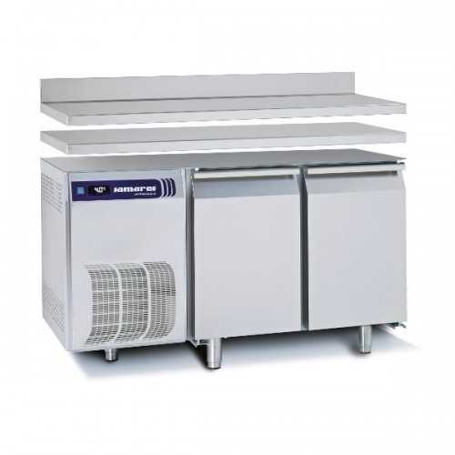 TAVOLO REFRIGERATO 2 PORTE (0/+8) VENTILATO 253 Lt PROFONDITA' 70 cm CON ALZATINA