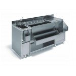 BANCO COCKTAIL IN ACCIAIO INOX AISI 304- COMPLETA DI LAVELLO,DIVISORI E VASCHETTE CON COPERCHI-DIMENSIONI CM L155 x P56 x H83,5